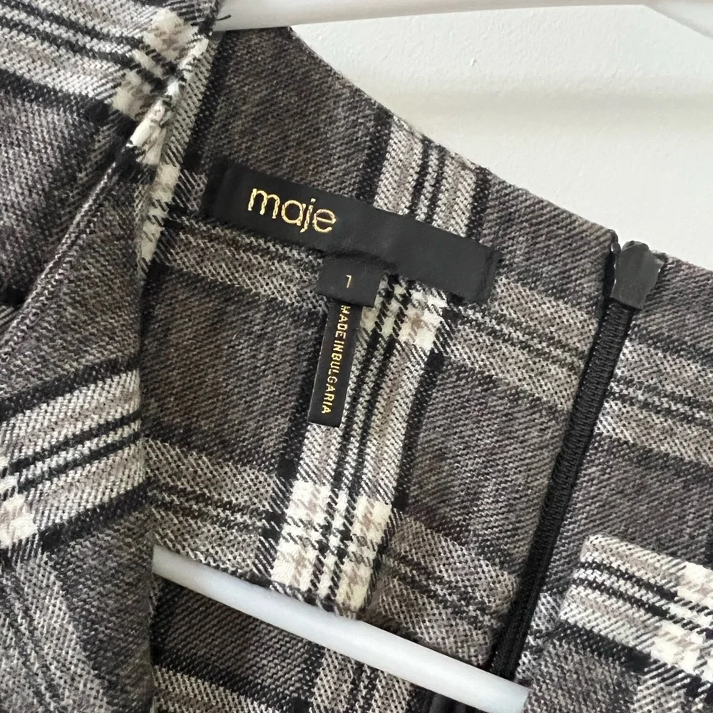 Maje Rity Checked Wool-blend Dress - Picture 4 of 4